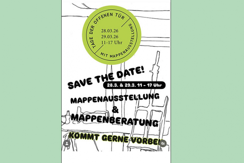Ankündigung-Flyer für unsere Mappenausstellung 